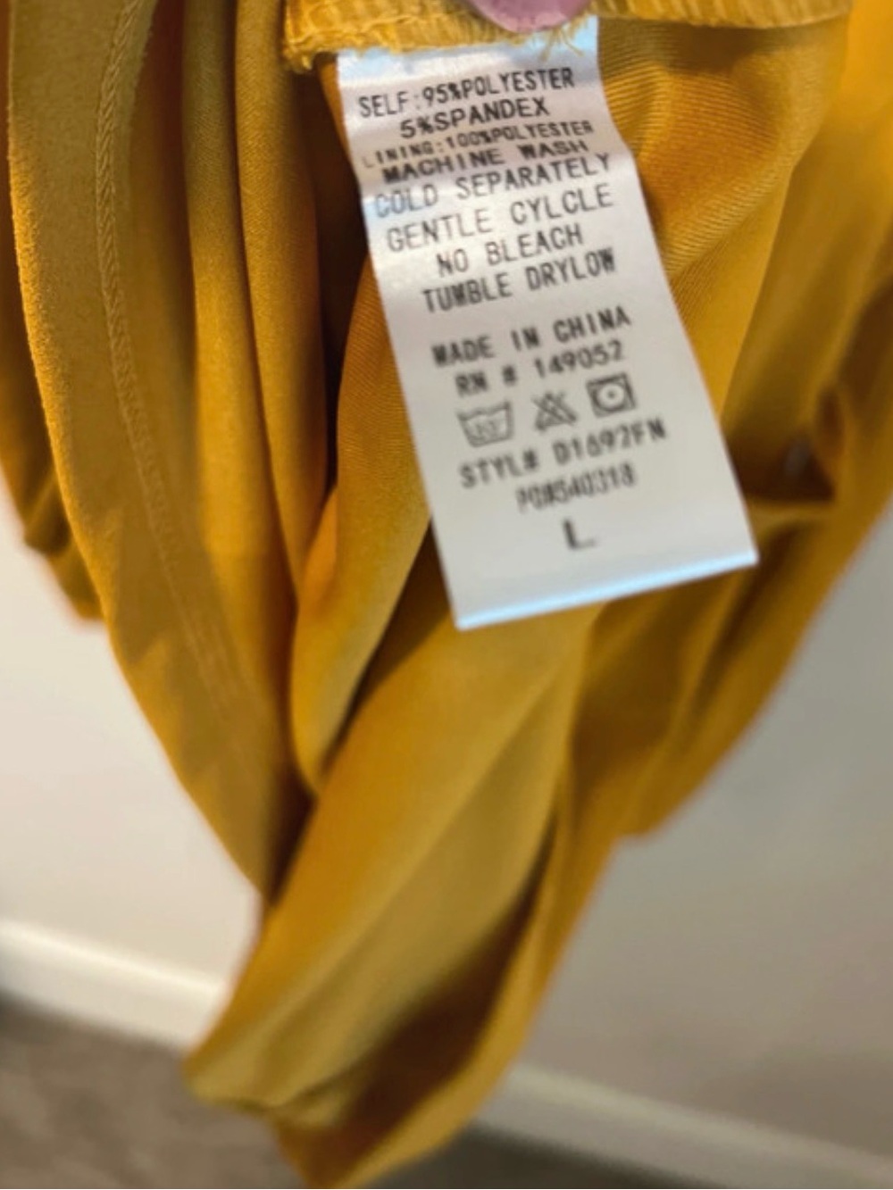 Fashion Nova Mustard Yellow Long Sleeve Wrap Dress. Knee length. large. W/Tags. - Picture 7 of 7